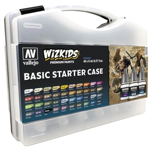 Vallejo Acrylicos 080260 WizKids Basic Start-Set Modellbau, verschieden, 8 ml (40er Pack) von Vallejo