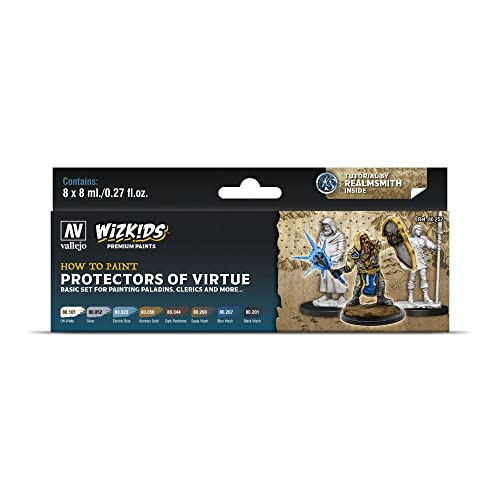 Acrylicos Vallejo 214960 80252 Farb Set, WizKids Protectors of Virtue, 8 x 8 ml Modellbau von Vallejo