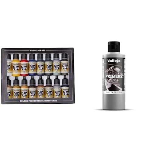 Acrylicos Vallejo 771178 Modellbausatz, verschieden & Vallejo Surface Primer Grey 200ml von Vallejo