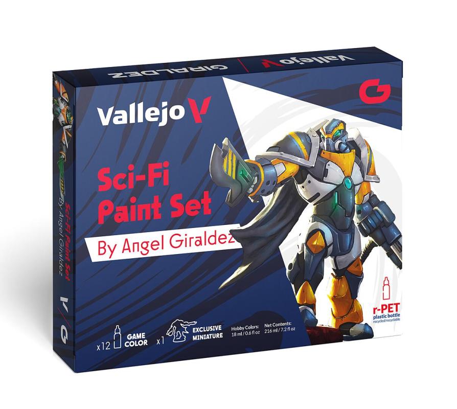 Farb-Set Sci-Fi Paint (12 x 18 ml)  + Figur von Acrylicos Vallejo