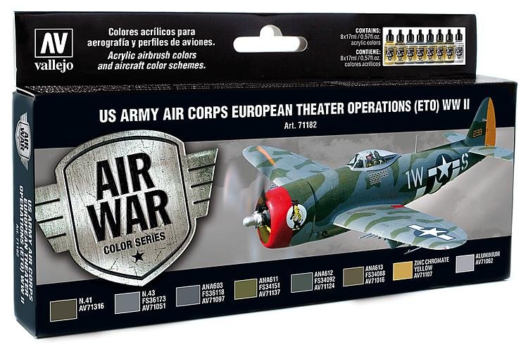 US Army Air Corps European Theater Operations (ETO) WWII  - Farbset - 8 x 17 ml von Acrylicos Vallejo