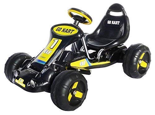 Actionbikes Motors Elektroauto GoKart 9788 | 25 W Motor - 1 x 6V 7AH - Traktionsring Reifen - Bremsautomatik - 1 x 6 V Motoren - Kinder Elektro Kart - Go Cart - Elektrofahrzeug ab 3 Jahre (Schwarz) von Actionbikes Motors