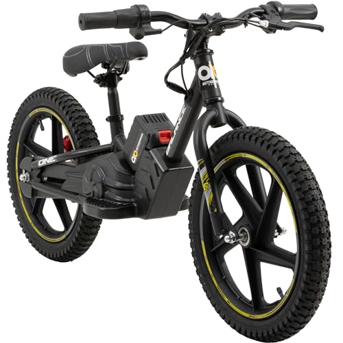 Actionbikes Motors Kinder Balance Bike | 16 Zoll - 250 Watt - Laufrad mit Scheibenbremsen - 21V 5.4 Ah - Kinder Fahrrad - Kinderfahrzeug - Spielzeug ab 3 Jahren (16 Zoll Gelb) von Actionbikes Motors