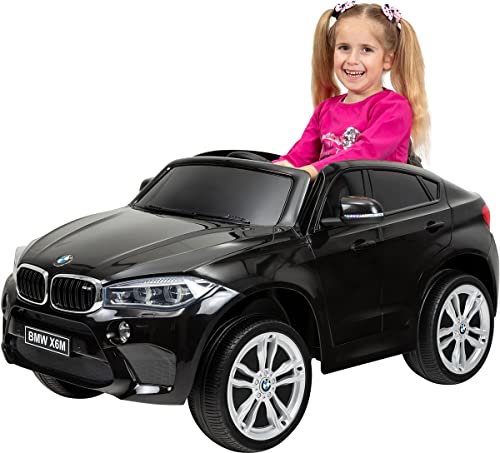 Actionbikes Motors Kinder Elektroauto BMW X6 M F16 | 2.4 Ghz Fernbedienung - 2 x 6 Volt 7 AH Batterie - 2 Motoren 12V 45Watt Motor - Elektro Auto für Kinder ab 3 Jahre (Schwarz) von Actionbikes Motors