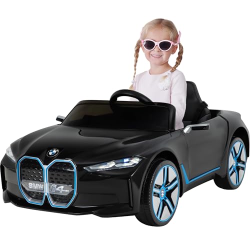 Actionbikes Motors Kinder Elektroauto BMW i4 | 2.4 Ghz Fernbedienung - 6 Volt 7 AH Batterie - 1x 25 Watt Motor - Bluetooth - Elektro Auto für Kinder ab 3 Jahre (BMW i4 Schwarz) von Actionbikes Motors