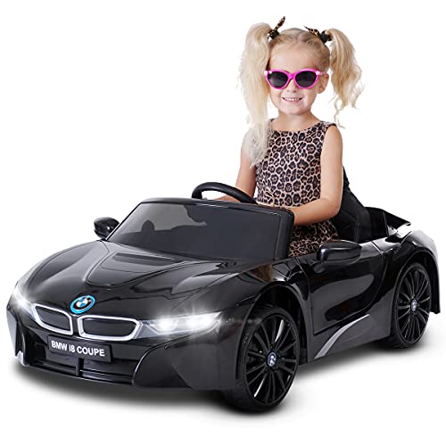 Actionbikes Motors Kinder Elektroauto BMW i8 | 2.4 Ghz Fernbedienung - 12 Volt 4,5AH Batterie - 2 x 25 Watt Motor - Eva Weichgummireifen - Elektro Auto für Kinder ab 3 Jahre (Schwarz) von Actionbikes Motors