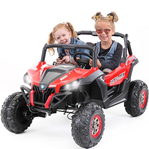 Actionbikes Motors Kinder Elektroauto UTV Buggy MX | 2.4 Ghz Fernbedienung - 2X 12 Volt 7 AH Batterie - 4 Motoren 12 Volt 35 Watt - Elektro Auto für Kinder ab 3 Jahre (Rot/Schwarz) von Actionbikes Motors