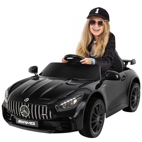 Actionbikes Motors Kinder Elektroauto Mercedes AMG GT R Roadster | 2.4 Ghz Fernbedienung - 6 Volt 4.5 AH Batterie - 1x 20 Watt Motor - Eva Reifen - Elektro Auto für Kinder ab 3 Jahre (Schwarz) von Actionbikes Motors