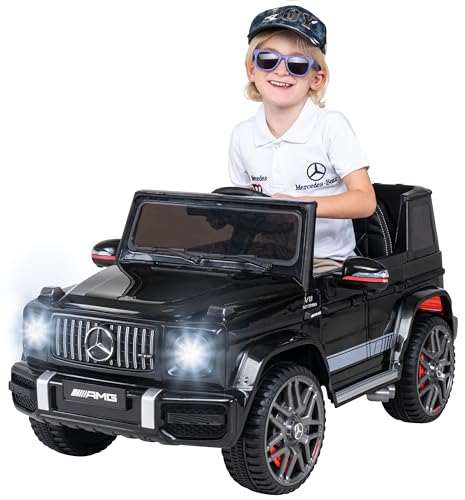 Actionbikes Motors Kinder Elektroauto Mercedes Benz Amg G63 W463 - Lizenziert - 2,4 Ghz Fernbedienung - Ledersitz - Elektro Auto für Kinder ab 3 Jahre (Schwarz) von Actionbikes Motors