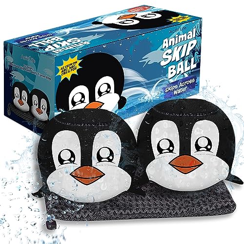 Tier-Skip-Bälle (2er-Pack) Pinguin-Geschenke Strandspielzeug für Kinder 3–10 Beste Poolspiele für Erwachsene und Familie Wasserbälle für Pooltop Spielzeug für Kleinkinder 2–4 Sommerspielzeu von Activ Life