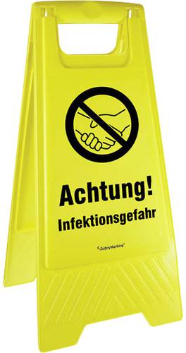 Active Workplace Achtung! Infektionsgefahr! 90.9480_14 Warnaufsteller Hygiene und Abstand 1St. von Active Workplace