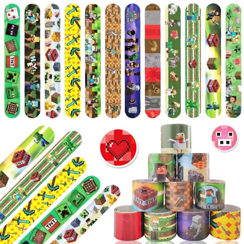 Acuiwer Cartoon Armbänder 24 Stück Schnapparmband Kinder Slap Armbänder Mitgebsel Kindergeburtstag Party Slap Bracelet (Worlds-24PCS) von Acuiwer