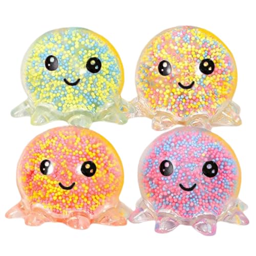 4 St Squeeze Octopus-Spielzeug Stressbälle, Squishy Ball Fidget Toys, Anti Stress Spielzeug,Squeeze Toy, Stressbälle Spielzeug Bälle, Mesh Stressbälle Antistressball Kinder Set, Squishy Balls von Acunny