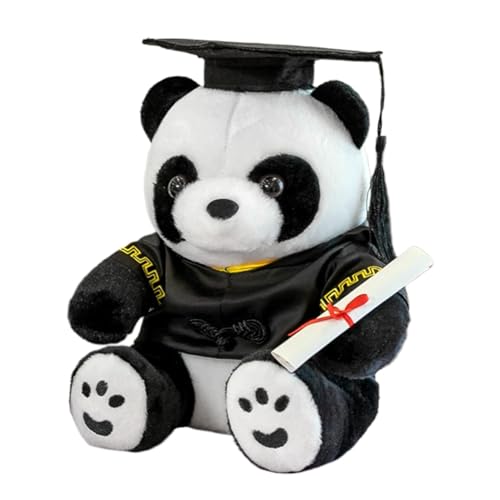 Acunny Abschluss Panda Bear, niedlicher Panda Plüsch - Abschluss Panda Plüsch niedliche Puppen | Kinderspielzeug weiche Puppe mit & Zertifikat, Klasse von 2025 Dekoration für Grundschule & College von Acunny