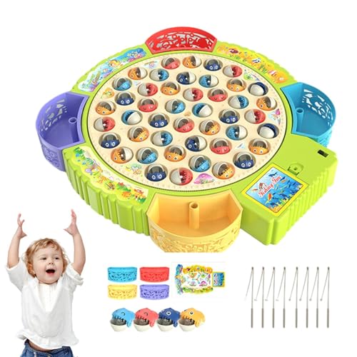 Acunny Angelspielzeug für Kinder,Angelspielzeug für Kinder, Magnetisches Angelspiel mit 3 Gängen und Musik, Niedliches Kinderspielzeug mit um 360 Grad drehbarer Angelscheibe für Zuhause, Kindergarten, von Acunny