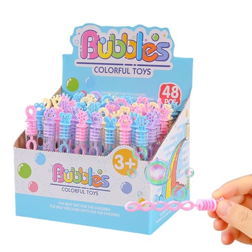 Acunny Blasenblasen, Bubble -Set für Kinder | 48x Hochzeitsfeier Bubble Stick Set - Tragbares Outdoor -Schaum -Flüssigkeits -Playset für Schulaktivitäten von Acunny