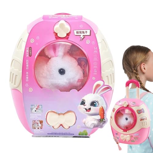 Acunny Bunny Toy, Hasenspielzeug für Kinder, Koffer tierklang Spielzeug, Plüsch Rabbit Interactive Electronic Walk Pet Doll mit Klängen für Geburtstag von Acunny