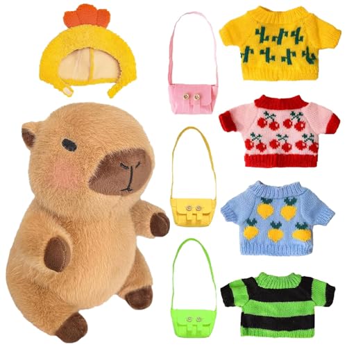 Acunny Capybara Plushie, Capybara Plüsch – Plüschtier Capybara 9 Zoll zum Anziehen | Innendekoration in Form von Plüschtieren, realistisches Plüschpuppenspielzeug für von Acunny