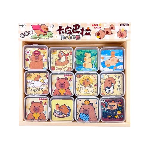 Acunny Capybara -Rätsel für Erwachsene, niedliche Tierrätsel | 36x Capybara Art Puzzle Box - Tragbare entzückende einzigartige Jigsaw -Spielkunst für herausfordernde Familienaktivitätsspiele von Acunny