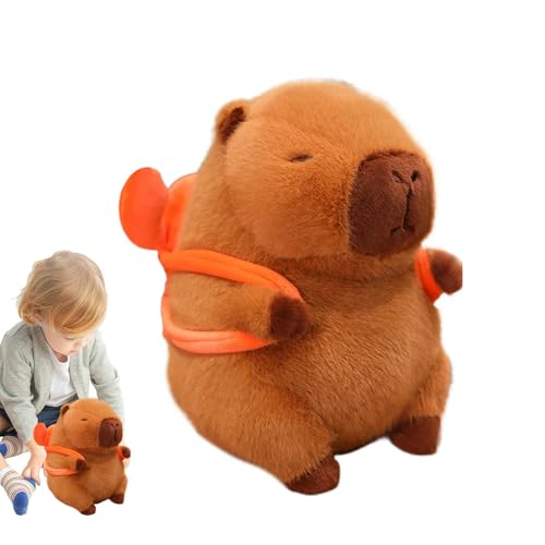 Acunny Capybara ausgestopftes Tier, Stofftier Capybara | Sammlerbetriebsweiche Stofftierspielzeug,Nettes kleines Capybara -Spielzeug mit abnehmbarem Rucksack, Plüschpuppe für Kinder und Erwachsene von Acunny