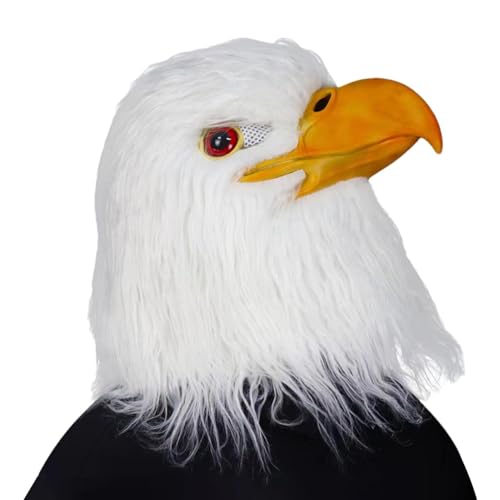 Acunny Eagle Claw Haarige Kopfbedeckung, Eagle Headmask | White Eagle Kopfbedeckung Weißkopfseeadler-Kostüm - Tierische Vogel-Kopfbedeckung, Halloween-Karnevalskostüm für Ostern, Kostümparty, von Acunny