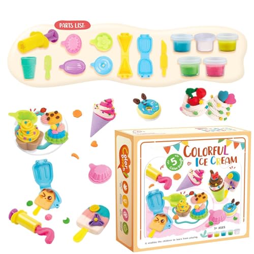 Acunny Farbteig-Spielzeug für Kinder, Farbteig-Set, Play Food Modeling Tools Kit, Play Food Knete-Sets, Art Clay & Dough Knete-Set für Kinder, Mädchen und von Acunny