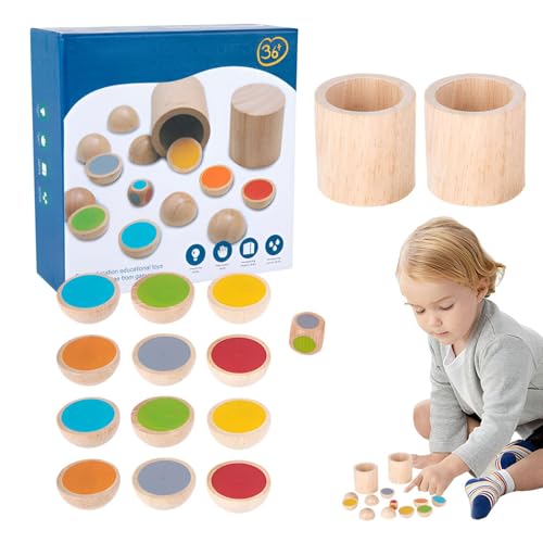 Acunny Farbübereinstimmendes Schachspiel, passendes Schachspiel,Farbübereinstimmung Block Holzbrettspiel | Lustiges pädagogisches interaktives Lernspielzeug für Kinder von Acunny