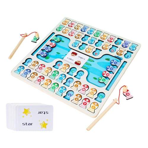 Acunny Fischerei -Puzzle, Kleinkindfischerspiel, Bildungsspielzeug für Kinder, Fine Motor Skills Toy Letters Vorschule Lernpuzzle Bildungsspiel für 4-6 Jahre alte Kinder von Acunny