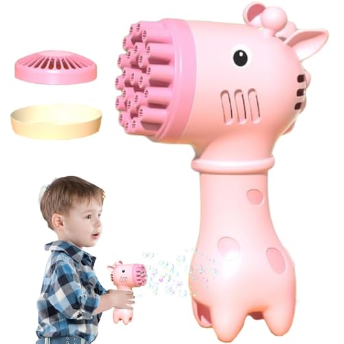 Acunny Giraffe Bubble Machine, Bubble Machine für Kinder - 2-in-1 Cartoon Giraffe Bubble Blower | Handspielzeug für Handheld, persönliches Gebläse mit 23 Löchern, cooles Spielzeug im Freien für Kinder von Acunny