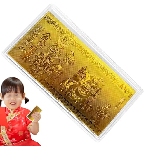 Acunny Gold-Gedenkbanknoten zum chinesischen Jahr, Banknote zum Jahr der Schlange - Goldfolien-Sammelbanknoten, Gedenkbanknote,Kompakte dekorative Glücksbanknote, Gedenkmünze 2025 für Sammler von Acunny