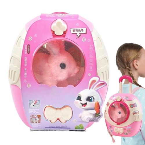 Acunny Hasenspielzeug für Kinder, Kaninchenspielzeug für Kinder,Koffer tierklang Spielzeug | Plüsch Rabbit Interactive Electronic Walk Pet Doll mit Klängen für Geburtstag von Acunny