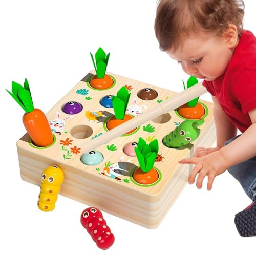 Acunny Holzform Sortierer, Karottenpfläge Babyspielzeug | Bildungsbaby Spielzeug,Spaß Bunte hölzerne Form Sortierer für Kinder Mädchen Vorschule Lernen von Acunny