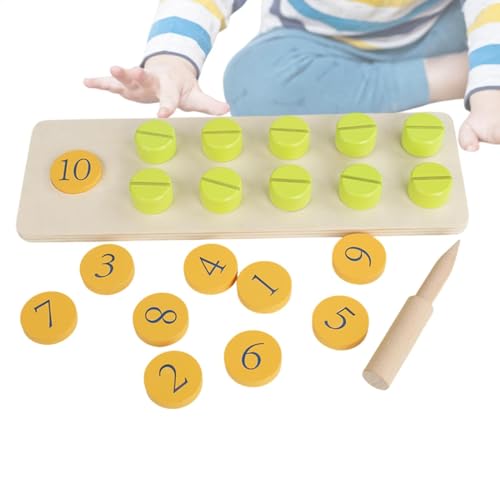 Acunny Holzrückspielzeug, Kinderschraubendreherspielzeugset - Mathematik pädagogische lustige interaktive Board,Zählen Sie Nussspiel, Holzpuzzle Zählspiel für Kinder, Heimgebrauch, Mädchen im Alter von Acunny