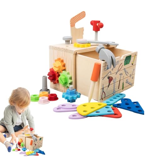 Acunny Holzwerkzeugset, Holzwerkzeugset für Kleinkinder | Holz-Werkzeug-Set, Spiel-Rollen-Werkzeug-Set,Rollenspiel-Lernspielzeug STEM-Lernkonstruktionsspielzeug für und Kinder von Acunny