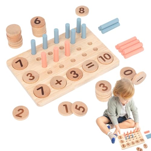 Acunny Holzzählzahlen PEG -Vorstand, Zähler Peg Board | Holzbildungskindspielzeugzählungen - Kreative frühe Lernmathematikaktivitäten für, Kindertagesstätte, Kindergarten von Acunny