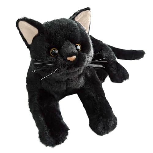 Acunny Katze Plüschtier Schwarz, Kuschelige Plüschtier Katze Schwarze, Süßes Kätzchen Plüschkätzchen Spielzeug Plüschtier, Schwarz, Schwarze Katze von Acunny