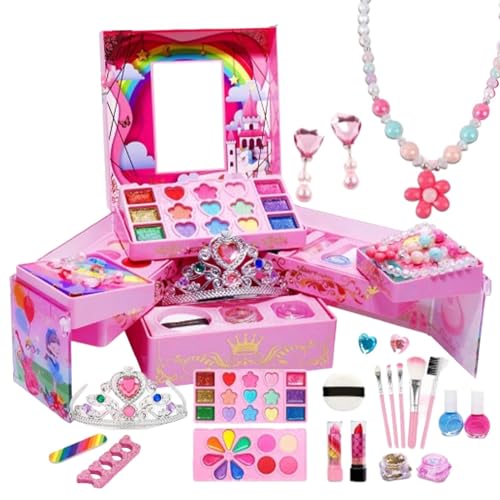 Acunny Kinder-Make-up-Spielzeug-Set, echtes Make-up-Starter-Set für Kinder | Rollenspielspielzeug Kosmetik-Beauty-Set | Prinzessinnen-Spiele, echtes Make-up-Set für Mädchen im Alter von 3, 4, 5, 6, 7, von Acunny