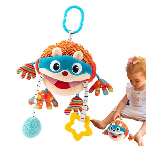 Acunny Kinderwagenspielzeug für Babys 0-6 Monate, hangbare Babyspielzeug - Plüsches Early Development Toy | Eingebaute Glockenbabys plüschiger Hangable-Aktivitäten zur Unterhaltung, Autositz von Acunny