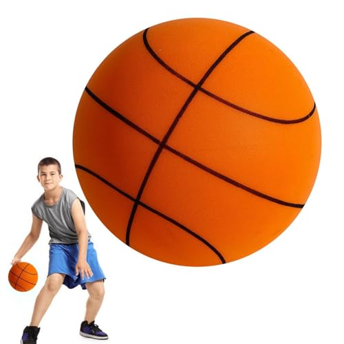 Acunny Leiser Basketball, Leiser Indoor-Trainingsball Mit Korb, Springender Ball Leiser Basketball Lautloser Leise Basketbälle Dribbling Indoor von Acunny