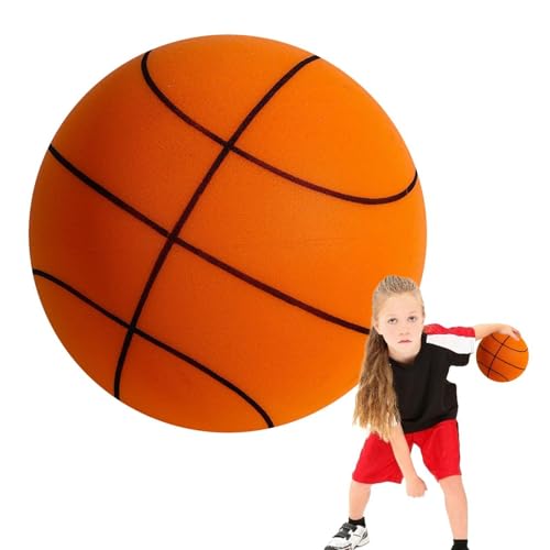 Acunny Leiser Basketball, Leiser Indoor-Trainingsball Mit Korb, Springender Ball Leiser Basketball Lautloser Leise Basketbälle Dribbling Indoor von Acunny