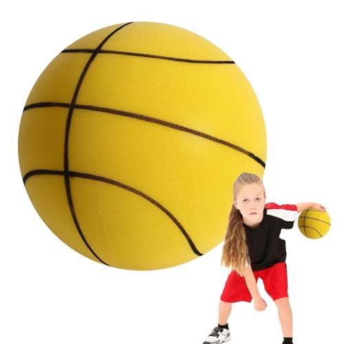 Acunny Leiser Basketball, Leiser Indoor-Trainingsball Mit Korb, Springender Ball Leiser Basketball Lautloser Leise Basketbälle Dribbling Indoor von Acunny