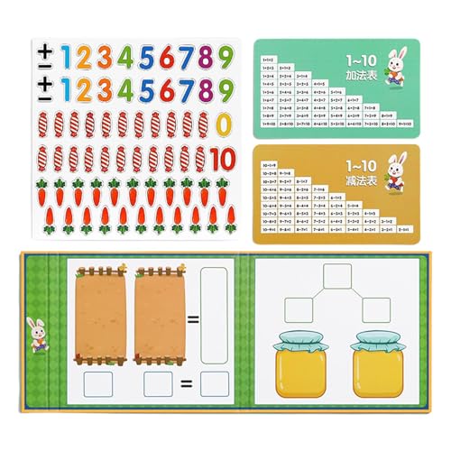 Acunny Magnetisches mathematisches Zählen, Zählspiele durch Addition und Subtraktion | mathematische Manipulationen Addition und Subtraktion, Set mit magnetischen Rahmen für Zubehör von Acunny