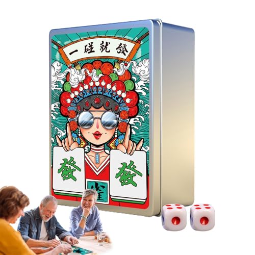 Acunny Mahjong Reiseset, Mahjong-Spielkarten – 146 Teile/Set Mahjong-Spielkarten, nachhaltige Mahjong-Spielkarten, chinesischer Mahjong-Poker tragbar, Großhandel von Acunny