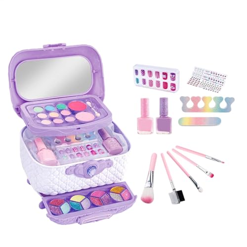 Acunny Make-up-Set für Mädchen, Kinder-Make-up-Set | Waschbares Kinder-Make-up-Set - Prinzessinnen-Puppen, Anziehspielzeug, niedliches -Kosmetik-Set, Nagelkunst-Zubehör für Kinder, Teenager, Mädchen, von Acunny