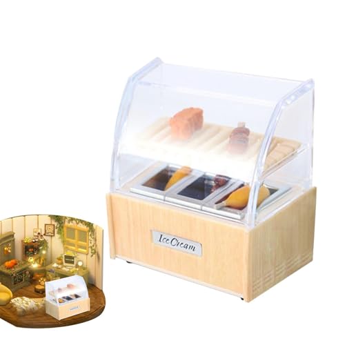 Acunny Miniatur -Bäckerei -Anzeigeschrank, Miniatur -Brot -Displayschrank, Simulation Food Cabinet Model, OB11 -Fotografie -Requisiten für Zuhause, Tischplatten, Kinderzimmer von Acunny