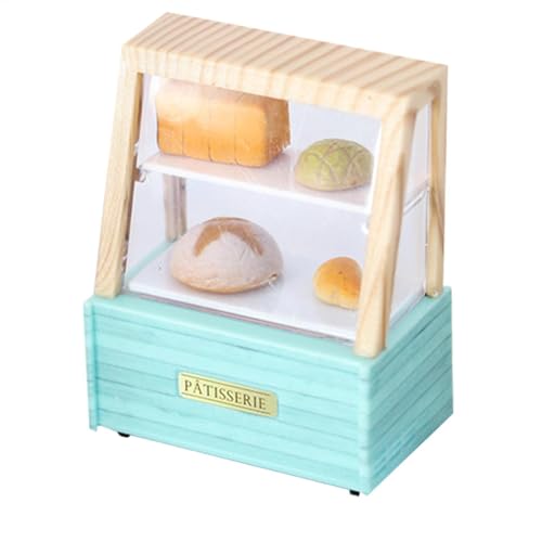 Acunny Miniatur -Brotschrank, Miniaturbäckerei Displayschrank | Simulation Food Cabinet Model - OB11 -Fotografie -Requisiten für Zuhause, Tischplatten, Kinderzimmer von Acunny