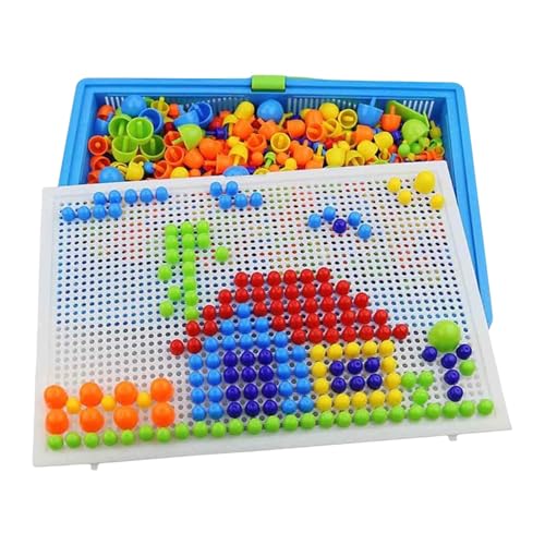 Acunny Mosaik-Stecktafel für Kinder,Pilznägel-Stecktafel - Lernpuzzlespielzeug 3D-Spiele | Kinderpuzzles Stecktafel-Puzzle für Kinder ab 3 Jahren von Acunny