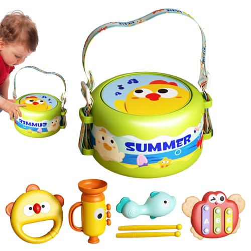 Acunny Percussion Instrument Music Drum, Childrens Drum Percussion Music Instrument - 6 Stücke pädagogische Kinder Drum | Multifunktionales Vorschule Musikspielzeug für Kinder Mädchen von Acunny