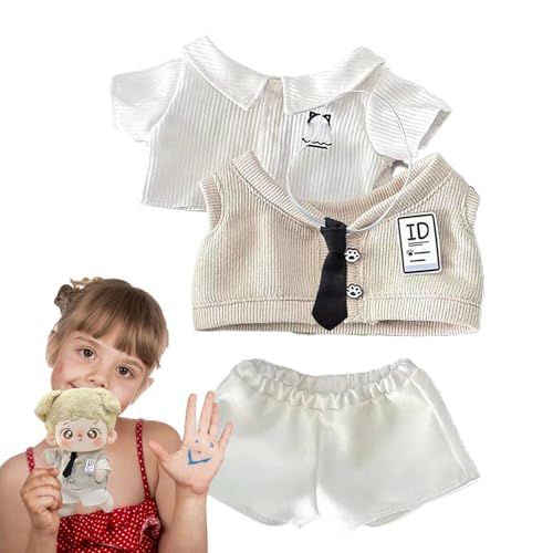 Acunny Puppenkleidung für Puppen, Plüschpuppenkleidung | Schulpuppen-Outfit 7,87 Zoll weiche Schulpuppenkleidung | Schöne Hosen-Kleid-Outfits, Ersatz-Puppenzubehör für Spielzeug von Acunny