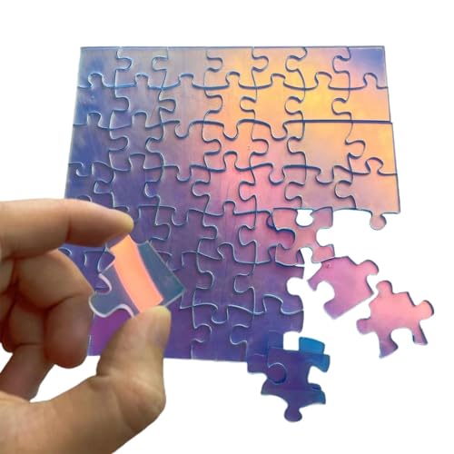 Acunny Puzzle unmöglich, transparent, unmöglich – unmögliche Herausforderung, schwieriges Puzzlespiel, einzigartiges Puzzle aus schillerndem Acryl, 49 Teile für Erwachsene, verrücktes Puzzle mit von Acunny